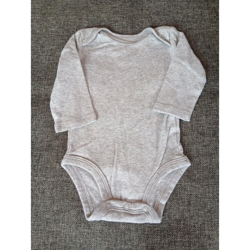 Carters Shirt 0 To 3 month Boys Gray Long sleeve Snap Bottom